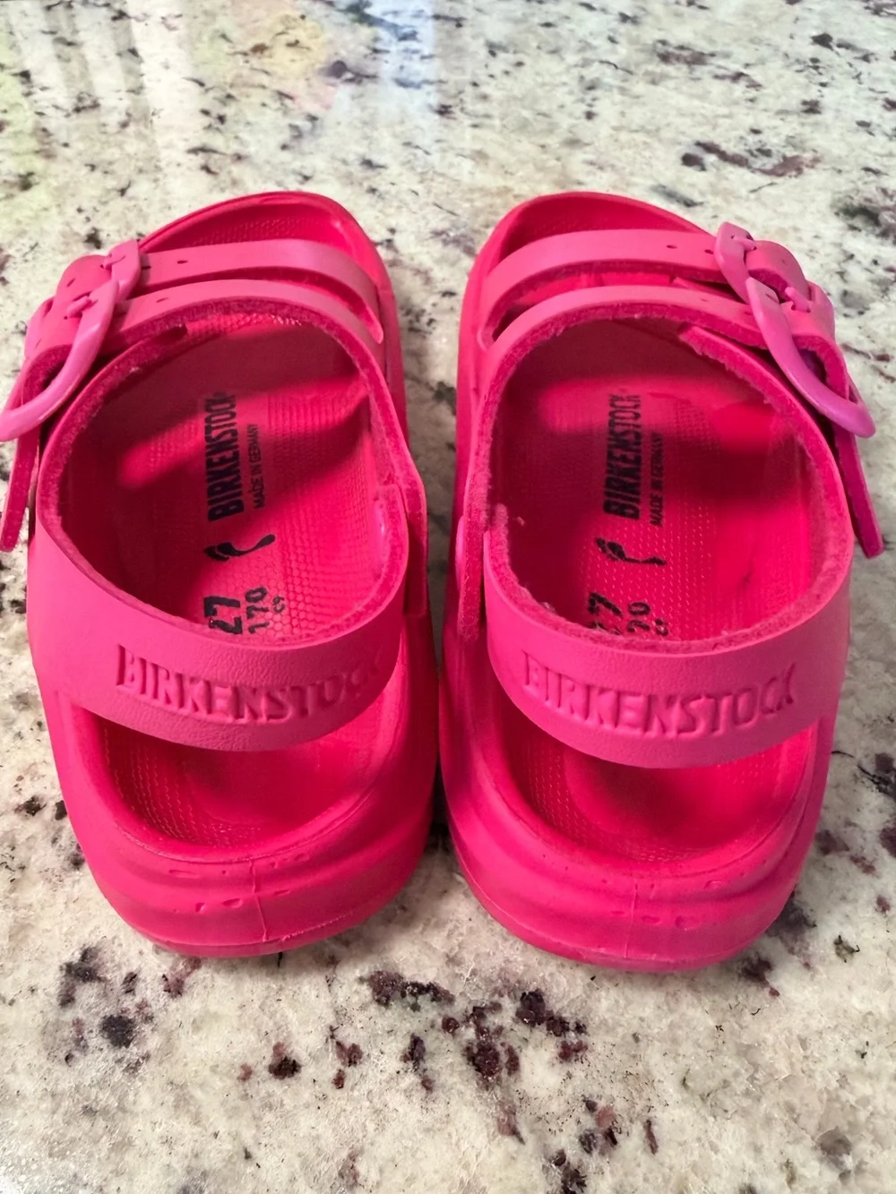 Birkenstock Kids Pink EVA Two-Strap Sandals with Heel Strap